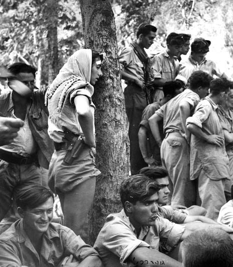 Borodulincollection. Judaica. Isarel photos. Fighters briefing in the Ben-Shemen forest. 1948